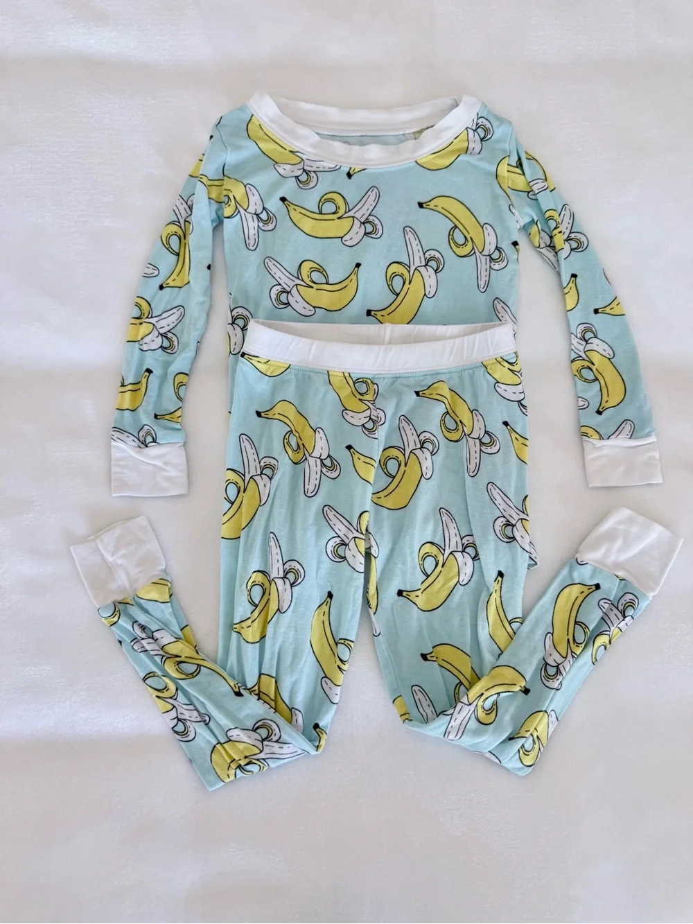 Little Sleepies Blue Bananas Long sleeve Pjs (size 18-24M)